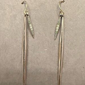 Mizuki Sterling Silver & Diamond w/ 14k Gold French Hook Long Icicle Earrings